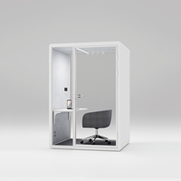 Cabina de Oficina Modular Portátil Insonorizada con Estructura de Aluminio, Edificio de Oficinas, Almacén, Fácil Instalación
