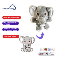 Adorable porte-clés en peluche d'éléphant moelleux, design personnalisé, pendentif animal en peluche pour accessoire de sac