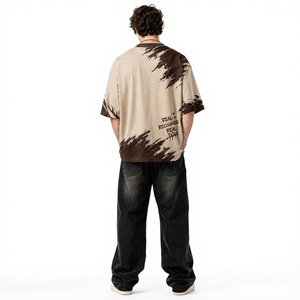 Ensemble de t-shirts pour hommes à effet teinté, manches courtes, col rond, imprimé, décontracté, streetwear, vêtements d'été - Product Image 6