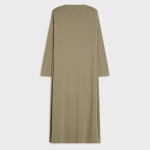 Falciatura Premium Jersey plissettato Abaya alta qualità drappeggiato spalla lunga <span class=keywords><strong>abito</strong></span> per donne musulmane - Product Image 2