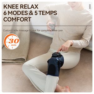 Masajeador de rodilla inteligente recargable por USB con calor, vibración, control remoto inalámbrico y terapia de luz roja. - Product Image 1
