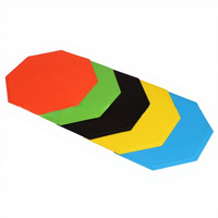 Tapis de repère octogonal plat pour l'entraînement au football et au tennis - Matériau en élastomère thermoplastique pour une utilisation multisports