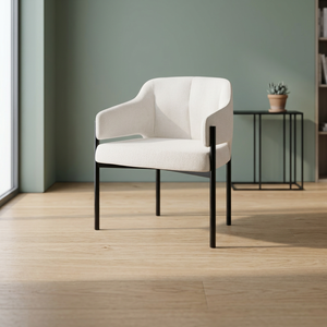 Fauteuil de salon moderne en tissu avec pieds en métal, dossier solide, design contemporain, fauteuil de détente pour la maison - Product Image 4