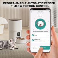 Distributeur automatique de nourriture pour animaux de compagnie intelligent WiFi en plastique solide 4L, distributeur de nourriture pour chats et chiens avec voix, vidéo et minuterie