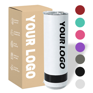 Vaso de Viaje Personalizado de 20 oz, Doble Pared, Acero Inoxidable 18/8, Aislado, con Altavoz Inalámbrico LED - Product Image 1