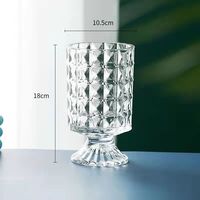 Nordic Esstisch Dekoration Transparente Oberfläche Blumen arrangement Behälter Gesicht Glasvase Dekoration Zubehör