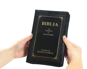 Tùy Chỉnh Tây Ban Nha Christian Biblia Vua James Phiên Bản Kinh Thánh Sách In Da Bìa Với Dây Kéo