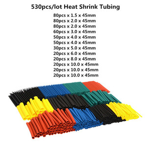 530 adet 2:1 çeşitleri H tipi isı Shrink boru yalıtımlı Sleeving tel ısı büzüşmeli makaron araba elektrik kablosu boru seti - Product Image 3