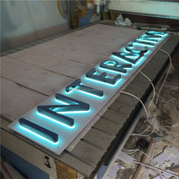Letrero LED 3D Retroiluminado Dorado en Oferta para Empresas y Tiendas, Acero Inoxidable y Acrílico, Tamaño Personalizable