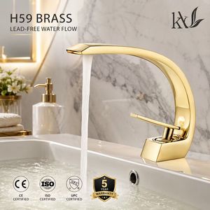Grifo <span class=keywords><strong>de</strong></span> Lavabo <span class=keywords><strong>de</strong></span> Latón sin Plomo H59, Diseño Moderno en Forma <span class=keywords><strong>de</strong></span> Luna, Monomando, para Proyectos Comerciales, Hoteles y Villas - Product Image 1