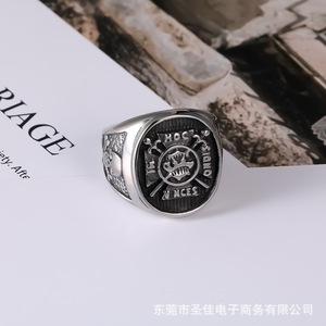 Punk Style Anchor Captain Skull <b>Titanium</b> Steel <b>Ring</b> Men's Fashion Jewelry Gift SA791 - Product Image 4