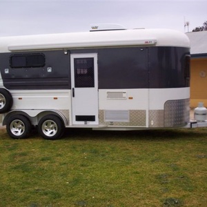 Heavy-Duty Luxury 2-Horse <b>Towable</b> Food Trailer 4-Wheel Adjustable Angle Load Cargo Transport Durable Aluminum Alloy Design - Product Image 2