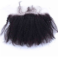 Vente chaude usine : Cheveux humains vierges brésiliens bouclés afro crépus avec closure frontale