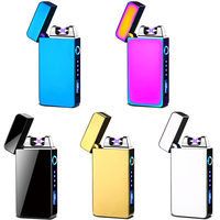 Encendedor Eléctrico USB de Doble Arco, Resistente al Viento, sin Llama, Encendedor de Plasma Electrónico, Regalo Personalizado