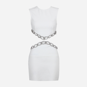 High Quality Hot Fashion Women Sexy High <b>Waist</b> Flower Beaded Bandage Two Pieces Dress Set - Product Image 4