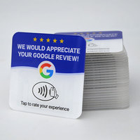 Carte NFC personnalisée en acrylique pour avis sur les réseaux sociaux, menu, carte RFID, plaque tactile, carte NFC pour avis Google pour restaurants