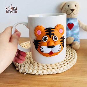 Populaire fait à la main en argile molle personnalisé princesse tigre poney conceptions pour enfants meilleures idées cadeaux tasse à café en céramique d'argile polymère - Product Image 1