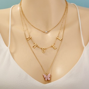 Collier papillon couches pour filles, chaîne de bijoux bon marché, vente en gros, nouvelle mode - Product Image 4