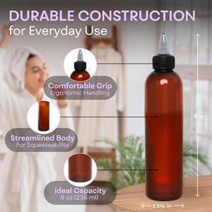 Free <b>Samples</b> 60ml 120ml 150ml 250ml Clear Amber Squeeze Plastic Paint Ink Hair Oil Applicator <b>Bottle</b> with Bamboo Twist Top Cap - Product Image 4