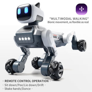 ALBASSA Nouveau R37 Chien robot télécommandé à huit roues motrices en plastique avec dialogue vocal, chant, danse, lumière <span class=keywords><strong>et</strong></span> son éducatif - Product Image 3