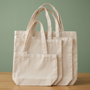 Bolsa de Lona Resistente de Tamaño Mediano, Bolsa de Compras Reutilizable con Asas para Comestibles, con su Logotipo - Product Image 1