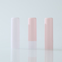 Contenant cosmétique cylindrique rechargeable en plastique ABS pour rouge à lèvres 4,5g, 100 pièces MOQ, couleurs blanc/rose, impression sérigraphique