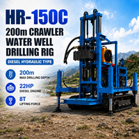 Foreuse hydraulique diesel sur chenilles de 150 m HR-150C pour forage de puits d'eau et approvisionnement forestier