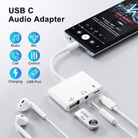 Adaptador eficiente 3 en 1 USB C a USB OTG Tipo C a divisor de auriculares de audio auxiliar de 3,5mm con Carga rápida