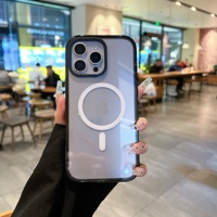 Coque magnétique robuste en acrylique de 2,5 mm d'épaisseur, anti-jaunissement, transparente et rigide pour iPhone 15 16 17 ProMax