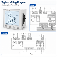 Compteur de puissance multifonction pour postes de transformation MV, triphasé, Modbus-RTU, 3P3W, 3P4W, harmoniques individuelles quatre quadrants, harmoniques 51e, déséquilibre de phase
