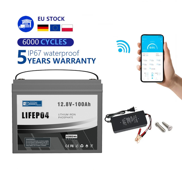 Derun Factory Lifepo4 Battery Ip67 12V 100Ah Deep Cycle Solar System 100Ah Lithium Ion Energy Storage Batteries Pack for Home