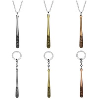 Gantungan Kunci Logam Ringan Berbahan Zinc Alloy dengan Cetakan UV, Bentuk Tongkat Baseball, Mainan Senjata