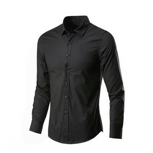 เสื้อเชิ้ตผู้ชาย Maxfree แขนยาว แฟชั่นทรงเข้ารูป สีพื้น เรียบง่าย คลาสสิก เสื้อยืดพื้นฐาน - Product Image 3