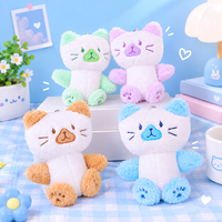 Porte-clés en peluche chat assis motif fleur mignon, poupée chaton, breloque pour sac à dos de fille, poupée, animal en peluche, petit cadeau créatif