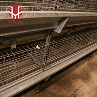 Cage à poules pondeuses automatique de type H à 3 niveaux en acier galvanisé avec système d'alimentation, d'abreuvement et de ramassage des excréments OEM