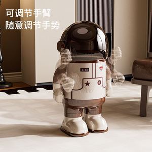 Astronaut Style Trash Can With Flip Top Lid Large Capacity Indoor Use For Living Room Bedroom - Product Image 4