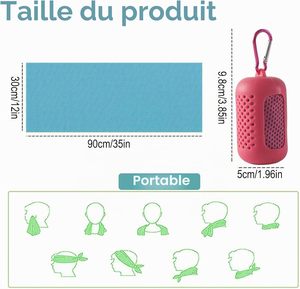 Trending Products Quick Dry Summer Fitness Cold Towel Gym Sports Lightweight Custom Instant <b>Cooling</b> Towel with Silicone Case - Product Image 3
