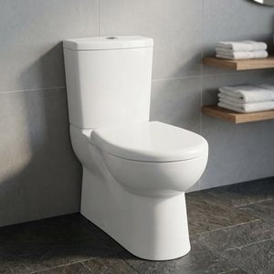 Vistaar European Standard Modern Square Ceramic Two Piece Toilet P <b>Trap</b> Bathroom Water Closet Set - Product Image 3