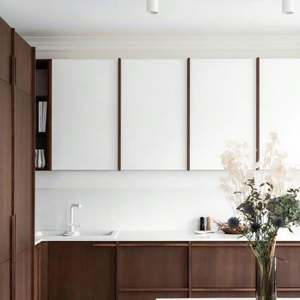 Meubles de cuisine modernes avec armoires en bois, îlot de cuisine et chaises, ensemble de meubles - Product Image 4