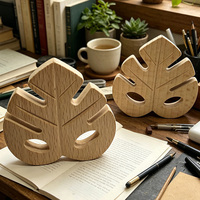 Sous-verres en bois motif feuille de Monstera, en hêtre massif, décoration tropicale, artisanat en contreplaqué naturel non fini, ornement de bureau DIY