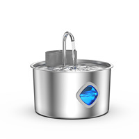 Fontaine à eau pour animaux de compagnie en acier inoxydable pour intérieur avec pompe ultra silencieuse et filtre pour petits chiens et chats