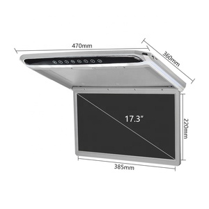 DC12V 17.3นิ้วทีวีเหนือศีรษะแบบบาง1080P SD พอร์ต USB จอแสดงผลรถบัสติดเพดานจอภาพ <span class=keywords><strong>LCD</strong></span> MP5พับลงหน้าจอทีวี - Product Image 4