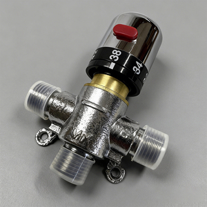 Válvula <span class=keywords><strong>Mezcladora</strong></span> de Agua Termostática de 3 Vías Anti-Escaldaduras con Función de Bloqueo, Cuerpo de Latón DN15 para Calentador de Agua Doméstico - Product Image 1