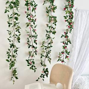 Artificielle Rose Vigne Décor Faux Fleur Vignes pour Chaise Emballage Climatiseur Chauffage Tuyau Couverture En Plastique Fleurs Guirlandes - Product Image 4