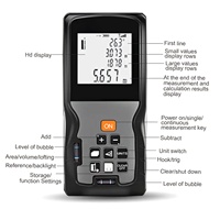 Laser de mesure de distance 40M multifonction, règle laser de mesure, écran LCD rétroéclairé avec commutation des unités améliorée (M/in/FT/FT+in)