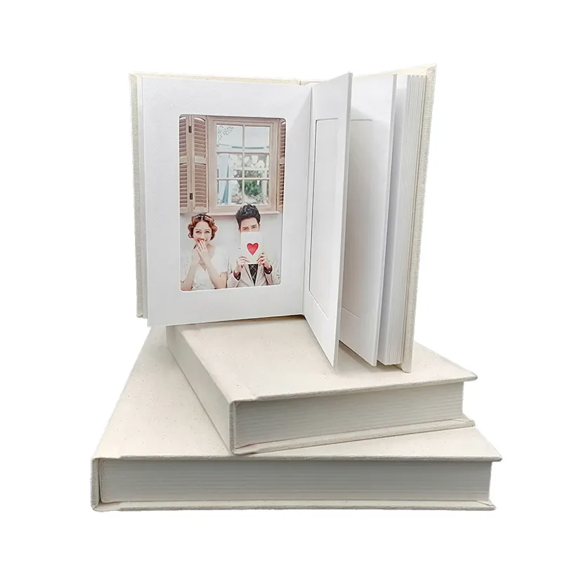 Quality fabric cover DIY Slip-in Photo Album Book with Mounted Mats.