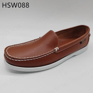 CXT, cousu à la main sans <span class=keywords><strong>lacet</strong></span> marron hommes <span class=keywords><strong>bateau</strong></span> chaussures banlieue confortable dur porter semelle extérieure en caoutchouc pilote chaussures HSW088 - Product Image 1