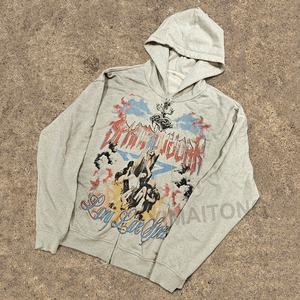 Heavy Cotton French Terry Hoddies Custom DTG All Print Zipper Acid Wash <b>Cropped</b> Sweatshirts Men's <b>Zip</b> <b>Up</b> <b>Hoodie</b> - Product Image 1