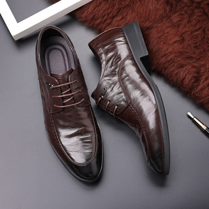 Chaussures en cuir pour hommes, style britannique, à bout pointu, pour le printemps, décontractées et habillées, en cuir pleine fleur de qualité supérieure - Product Image 6