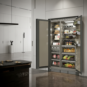 Frigorifero Congelatore Integrato 488L Side-by-Side Portatile a Basso Consumo Energetico Silenzioso No-Frost con Pannello Personalizzabile per Uso Domestico - Product Image 1